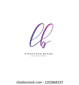 L B LB Initial letter handwriting and  signature logo concept design