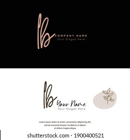 L B LB Initial Letter Handschrift und Signature Logo. Schönheit, Vektoranfängliches Logo .Mode, Boutique, Blumen und botanisch