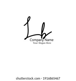 L B LB Escritura manuscrita inicial y logotipo de la firma. Logo inicial del vector de belleza .Moda, boutique, floral y botánica
