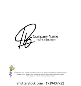 L B LB Initial letter handwriting and signature logo. Beauty vector initial logo .Fashion, boutique, floral and botanical