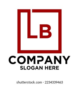 L-B-Schrift mit quadratischer design-Vektorvorlage