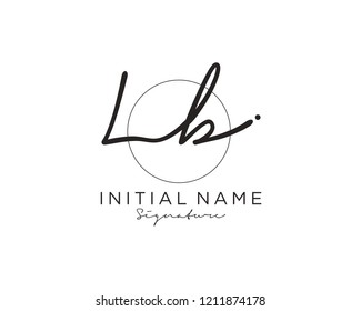 L B Signature initial logo template vector