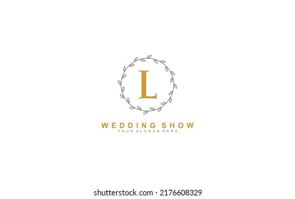 L beauty floral logo design inspiration. Vector letter wedding template design for brand.