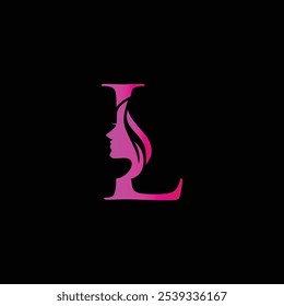 Diseño de logotipo de belleza L, Plantilla de diseño de logotipo de spa L