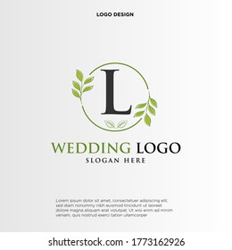 L Beauty vector initial logo, handwriting logo of initial signature, wedding, fashion, jewerly, boutique, floral and botanical with creative template for any company or business.