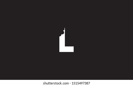 L bite letter logo. Unique attractive creative modern initial L logo with bites shape design