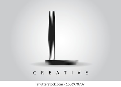 L black modern creative letter. Uppercase letter for icon, logo, label, cover, hair style, beauty business, company name, cosmetics or web page graphic design resource.