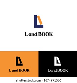 L and book logo design modern book logotype