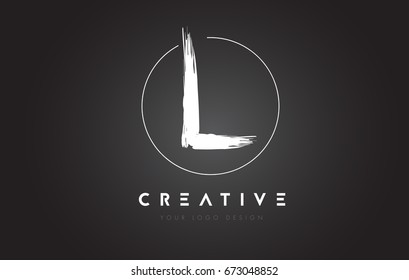 L Brush Letter Logo Design. Artistic Handwritten Brush Letters Logo Concept Vector.