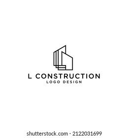 L BUILDING CONSTRUCTION LOGO DESIGN