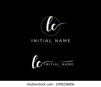 L C Initial handwriting logo vector. Hand lettering for designs.