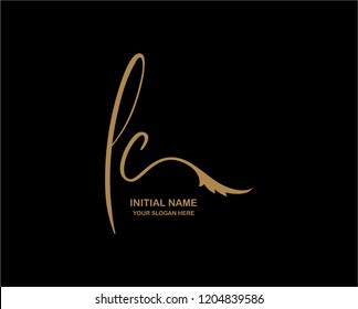 L C Initial Handwriting Logo Template