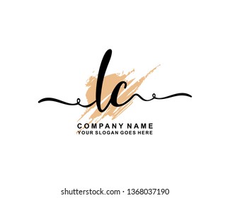 L C Initial Handwriting Logo Template