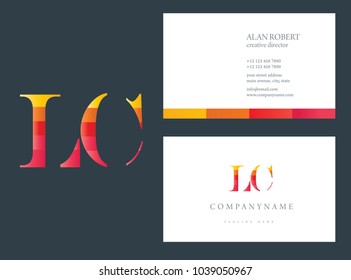 L & C joint logo multi color letters with business card template