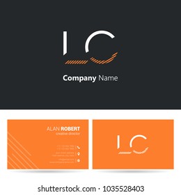 L & C joint logo stroke letter design with business card template