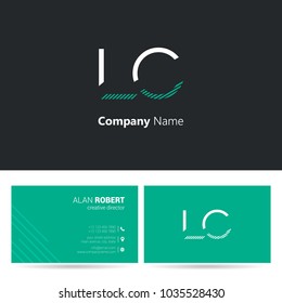 L & C joint logo stroke letter design with business card template