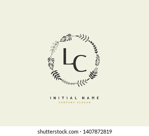 L C LC Beauty vector initial logo, handwriting logo of initial wedding, fashion, jewerly, heraldic, boutique, floral and botanical with creative template for any company or business.