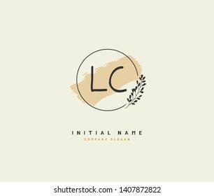L C LC Beauty vector initial logo, handwriting logo of initial wedding, fashion, jewerly, heraldic, boutique, floral and botanical with creative template for any company or business.