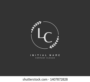 L C LC Beauty vector initial logo, handwriting logo of initial wedding, fashion, jewerly, heraldic, boutique, floral and botanical with creative template for any company or business.