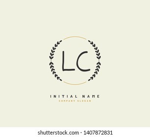 L C LC Beauty vector initial logo, handwriting logo of initial wedding, fashion, jewerly, heraldic, boutique, floral and botanical with creative template for any company or business.