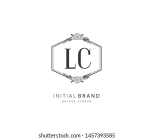 L C LC Beauty vector initial logo, handwriting logo of initial signature, wedding, fashion, jewerly, boutique, floral and botanical with creative template for any company or business.