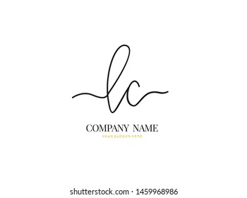L C LC Initial handwriting logo design with circle. Beautyful design handwritten logo for fashion, team, wedding, luxury logo.
