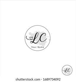 L C LC  Initial letter handwriting and signature logo.	
