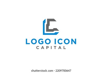 L C letter initial logo design modern technology company identity