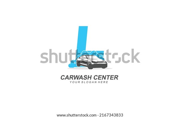 L Car wash logo design inspiration. Vector letter\
template design for brand.