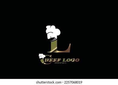 L Chef's hat Letter Logo Vorlage für Ihr Branding.