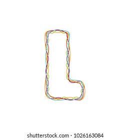 L Colorful String Letter Logo Icon Design