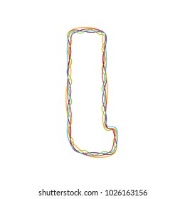 L Colorful String Letter Logo Icon Design