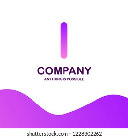 L company logo design with purple theme vector