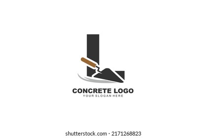 L CONSTRUCTION logo design inspiration. Vector letter template design for brand.