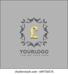 L creative template brand identity. Royal Elegant linear abstract monogram. Vector illustration for Hotel logo. Kings symbol.