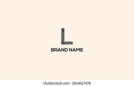 L cutting AND SLIM LINES PATTERN. Creative monogram logo design. Fashion icon design template.

