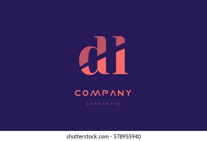 l d dl alphabet small letter blue pink creative design vector company logo icon template 