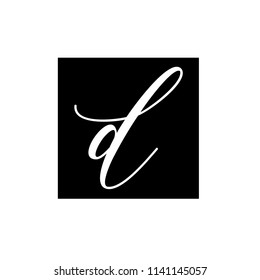 L D Initial handwriting logo vector. Hand lettering for designs.