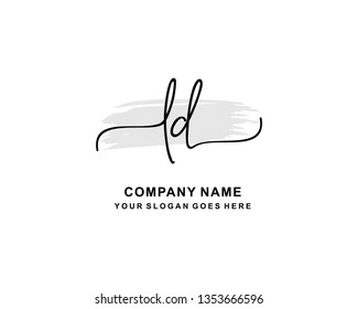 L D Initial Handwriting Logo Template