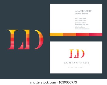 L & D joint logo multi color letters with business card template