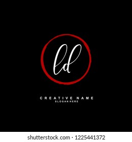 L D LD Initial logo template vector