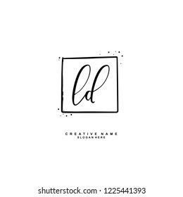 L D LD Initial logo template vector