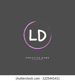 L D LD Initial logo template vector