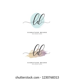 L D LD Initial logo template vector