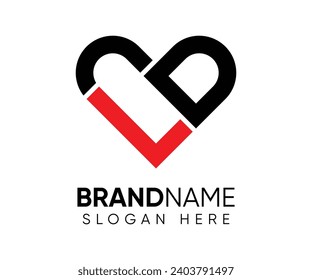 L D love logo design vector template