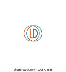 L D unique abstract letter logo design. ld monogram