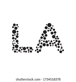 L A dots letter logo design vector