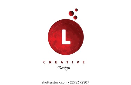 L dots Buchstaben Logo Symbol Design. Einfaches Symbol für Wasserfarben, Vektorsymbol, Design auf weißem Hintergrund