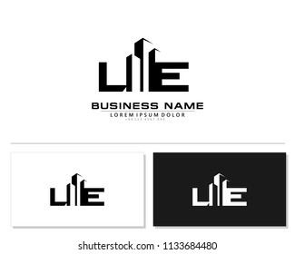 L E Initial building logo concept