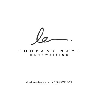 L E Initial Handwriting Logo